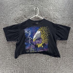 Vintage 90s Living Epistles Shirt XL Black Cut Cropped 1990 Single Stitch Crew